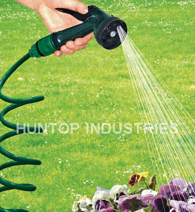 EVA Coil Spire Garden Hose With Spray Gun Nozzle Sets